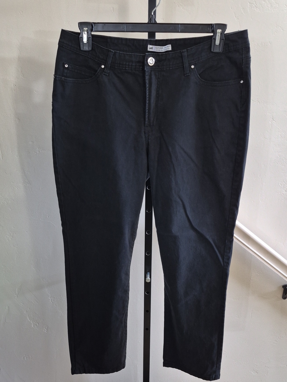 Lee Women's Straight-Leg Jeans in Black 16 Petite